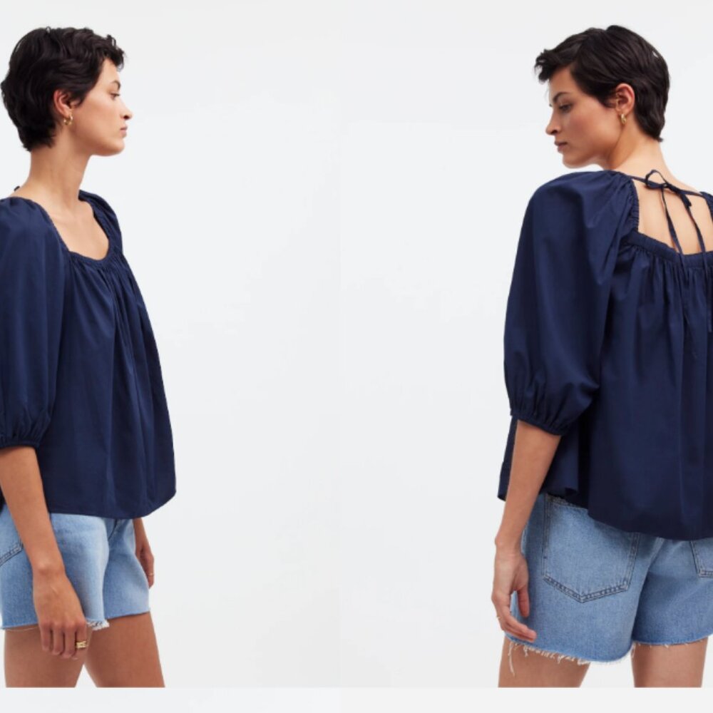 NWOT Madewell puff-sleeve babydoll top